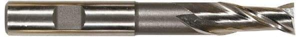 Hertel - 1", 2-1/2" LOC, 1" Shank Diam, 7-1/4" OAL, 2 Flute, High Speed Steel Square End Mill - Single End, Uncoated, Spiral Flute, 30° Helix, Centercutting, Right Hand Cut, Right Hand Flute - Apex Tool & Supply
