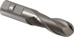 Hertel - 1" Diam, 2-1/4" LOC, 2 Flute Cobalt Ball End Mill - Uncoated, Single End, 4-3/4" OAL, 1" Shank Diam, Spiral Flute - Apex Tool & Supply