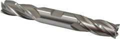 Hertel - 23/32", 1-5/8" LOC, 3/4" Shank Diam, 5-5/8" OAL, 4 Flute, High Speed Steel Square End Mill - Double End, Uncoated, Spiral Flute, 30° Helix, Right Hand Cut, Right Hand Flute - Apex Tool & Supply