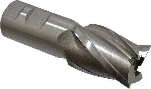 Hertel - 1-1/2", 2" LOC, 1-1/4" Shank Diam, 4-1/2" OAL, 4 Flute, High Speed Steel Square End Mill - Single End, Uncoated, Spiral Flute, 30° Helix, Right Hand Cut, Right Hand Flute - Apex Tool & Supply