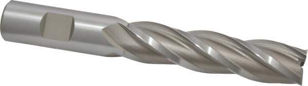 Hertel - 3/4", 3" LOC, 3/4" Shank Diam, 5-1/4" OAL, 4 Flute, High Speed Steel Square End Mill - Single End, Uncoated, Spiral Flute, 30° Helix, Right Hand Cut, Right Hand Flute - Apex Tool & Supply