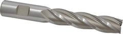 Hertel - 3/4", 3" LOC, 3/4" Shank Diam, 5-1/4" OAL, 4 Flute, High Speed Steel Square End Mill - Single End, Uncoated, Spiral Flute, 30° Helix, Right Hand Cut, Right Hand Flute - Apex Tool & Supply