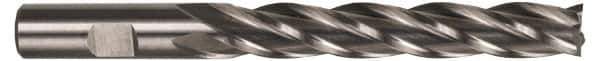 Hertel - 1", 6" LOC, 1" Shank Diam, 8-1/2" OAL, 4 Flute, High Speed Steel Square End Mill - Single End, Uncoated, Spiral Flute, 30° Helix, Centercutting, Right Hand Cut, Right Hand Flute - Apex Tool & Supply