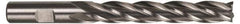 Hertel - 1", 6" LOC, 1" Shank Diam, 8-1/2" OAL, 4 Flute, High Speed Steel Square End Mill - Single End, Uncoated, Spiral Flute, 30° Helix, Centercutting, Right Hand Cut, Right Hand Flute - Apex Tool & Supply