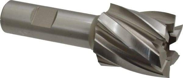 Hertel - 1-3/8", 1-1/2" LOC, 3/4" Shank Diam, 3-7/8" OAL, 6 Flute, High Speed Steel Square End Mill - Single End, Uncoated, Spiral Flute, 30° Helix, Right Hand Cut, Right Hand Flute - Apex Tool & Supply