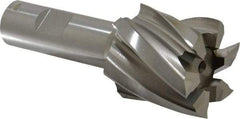 Hertel - 1-1/2", 1-1/2" LOC, 3/4" Shank Diam, 3-7/8" OAL, 6 Flute, High Speed Steel Square End Mill - Single End, Uncoated, Spiral Flute, 30° Helix, Right Hand Cut, Right Hand Flute - Apex Tool & Supply