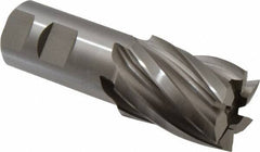 Hertel - 1-1/2", 2" LOC, 1-1/4" Shank Diam, 4-1/2" OAL, 6 Flute, High Speed Steel Square End Mill - Single End, Uncoated, Spiral Flute, 30° Helix, Right Hand Cut, Right Hand Flute - Apex Tool & Supply