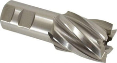 Hertel - 1-5/8", 2" LOC, 1-1/4" Shank Diam, 4-1/2" OAL, 6 Flute, High Speed Steel Square End Mill - Single End, Uncoated, Spiral Flute, 30° Helix, Right Hand Cut, Right Hand Flute - Apex Tool & Supply
