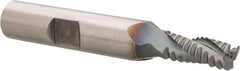 Hertel - 1/4" Diam, Coarse Pitch, 5/16" LOC, 3 Flute Cobalt Roughing Square End Mill - TiCN Finish, 2-1/8" OAL, 3/8" Shank Diam, Single End, Centercutting, 30° Helix - Apex Tool & Supply