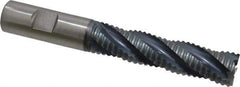 Hertel - 3/4" Diam, Coarse Pitch, 3" LOC, 4 Flute Cobalt Roughing Square End Mill - TiCN Finish, 5-1/4" OAL, 3/4" Shank Diam, Single End, Centercutting, 30° Helix - Apex Tool & Supply