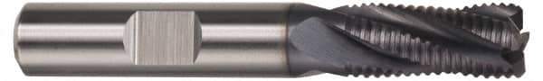 Hertel - 3/4" Diam, Fine Pitch, 4" LOC, 4 Flute Cobalt Roughing Square End Mill - TiCN Finish, 6-1/4" OAL, 3/4" Shank Diam, Single End, 30° Helix - Apex Tool & Supply