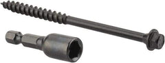 Value Collection - 1/4", 4" OAL, Hex Head Wood Screw - Steel - Apex Tool & Supply