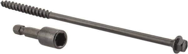 Value Collection - 1/4", 6" OAL, Hex Head Wood Screw - Steel - Apex Tool & Supply