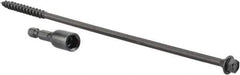 Value Collection - 1/4", 8" OAL, Hex Head Wood Screw - Steel - Apex Tool & Supply