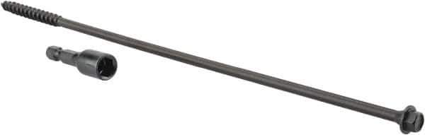 Value Collection - 1/4", 10" OAL, Hex Head Wood Screw - Steel - Apex Tool & Supply