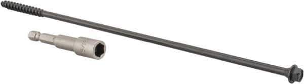 Value Collection - 1/4", 10" OAL, Hex Head Wood Screw - Steel - Apex Tool & Supply