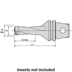 Kennametal - 101.6mm Max Drill Depth, 2xD, 50.8mm Diam, Indexable Insert Drill - 2 Inserts, 50mm Shank Diam, KM50 Modular Connection Shank - Apex Tool & Supply