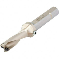 Iscar - 4-1/2" Max Drill Depth, 3xD, 1-1/2" Diam, Indexable Insert Drill - 2 Inserts, 1-1/2" Shank Diam, Straight Shank - Apex Tool & Supply