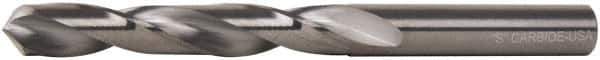 Hertel - Letter S 118° Solid Carbide Jobber Drill - Bright Finish, Right Hand Cut, Spiral Flute, Straight Shank, 4" OAL, Standard Point - Apex Tool & Supply