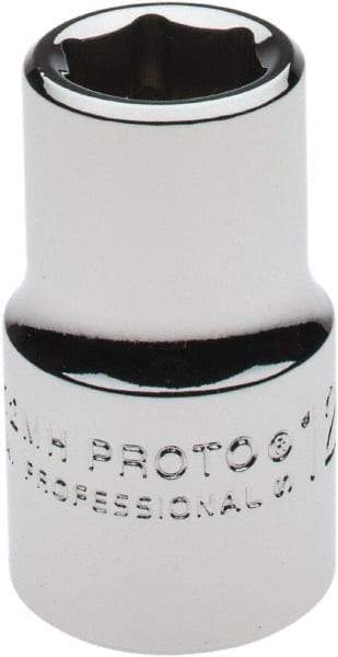 Proto - 1/2" Drive, Standard Hand Socket - 6 Points, 1-1/2" OAL, Chrome Finish - Apex Tool & Supply