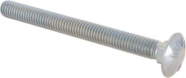Value Collection - 3/8-16 UNC 4" Length Under Head, Standard Square Neck, Carriage Bolt - Grade 5 Steel, Zinc-Plated Finish - Apex Tool & Supply