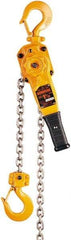 Harrington Hoist - 4,000 Lb Lifting Capacity, 5' Lift Height, Lever Hoist - Made from Chain, 59 Lb Avg Pull to Lift Rated Load, 1 Chain - Apex Tool & Supply