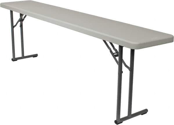 NPS - 96" Long x 18" Wide x 29-1/2" High, Lightweight Folding Table - Speckled Gray - Apex Tool & Supply