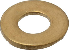 Value Collection - #8 Screw, Brass Standard Flat Washer - 0.172" ID x 7/16" OD, 0.032" Thick, Plain Finish - Apex Tool & Supply