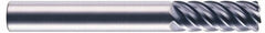 RobbJack - 1", 10 Flute, Single End, Solid Carbide, 0.06" Corner Radius End Mill - 6" OAL, 45° Helix, Right Hand Flute, 2" LOC, Right Hand Cut - Apex Tool & Supply