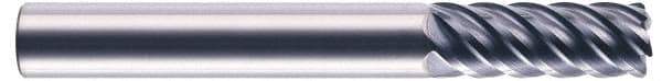 RobbJack - 7/16", 6 Flute, Single End, Solid Carbide, 0.04" Corner Radius End Mill - 4" OAL, 45° Helix, Right Hand Flute, 1-1/8" LOC, Right Hand Cut - Apex Tool & Supply