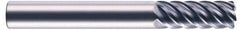 RobbJack - 7/16", 6 Flute, Single End, Solid Carbide, 0.04" Corner Radius End Mill - 4" OAL, 45° Helix, Right Hand Flute, 1-1/8" LOC, Right Hand Cut - Apex Tool & Supply