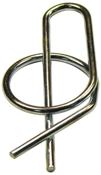 Value Collection - 5/16" Shaft Diam, 1.044" Long, 0.047" Wire Diam, Locking Cotter Pin - 0.32 to 0.33" Ring Diam, RC 60-70 Spring Steel, Zinc-Plated Finish - Apex Tool & Supply