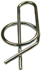 Value Collection - 1/4" Shaft Diam, 0.936" Long, 0.054" Wire Diam, Locking Cotter Pin - 0.26 to 0.27" Ring Diam, RC 60-70 Spring Steel, Zinc-Plated Finish - Apex Tool & Supply