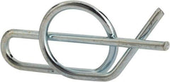 Value Collection - 3/8" Shaft Diam, 1.214" Long, 0.054" Wire Diam, Locking Cotter Pin - 0.382 to 0.392" Ring Diam, RC 60-70 Spring Steel, Zinc-Plated Finish - Apex Tool & Supply