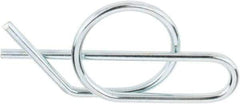 Value Collection - 5/8" Shaft Diam, 1.69" Long, 0.072" Wire Diam, Locking Cotter Pin - 0.635 to 0.645" Ring Diam, RC 60-70 Spring Steel, Zinc-Plated Finish - Apex Tool & Supply