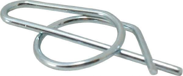 Value Collection - 3/4" Shaft Diam, 2.081" Long, 0.08" Wire Diam, Locking Cotter Pin - 0.76 to 0.77" Ring Diam, RC 60-70 Spring Steel, Zinc-Plated Finish - Apex Tool & Supply