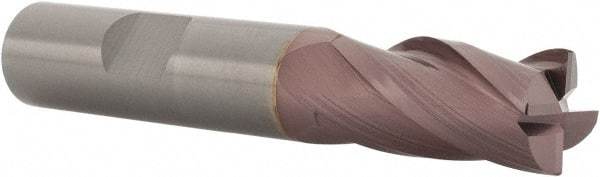 SGS - 1/2", 4 Flute, Single End, Solid Carbide, 0.02" Corner Radius End Mill - 3" OAL, 30° Helix, Right Hand Flute, 1" LOC, Right Hand Cut - Apex Tool & Supply