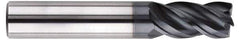 SGS - 5/16", 4 Flute, Single End, Solid Carbide, 0.04" Corner Radius End Mill - 2-1/2" OAL, Right Hand Flute, 13/32" LOC, Right Hand Cut, 1" Extended Reach - Apex Tool & Supply