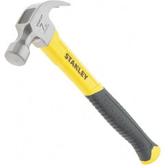 Stanley - 7 oz Head, Straight Rip Claw Hammer - 11.81" OAL, Steel Head, 0.91" Face Diam, Smooth Face, Fiberglass Handle with Rubber Grip - Apex Tool & Supply