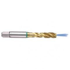 M6x1.0 6H 3-Flute Cobalt Green Ring Semi-Bottoming 40 degree Spiral Flute Tap-TiN - Apex Tool & Supply