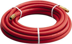 Parker - 3/8" ID x 0.656" OD 25' Long Multipurpose Air Hose - MNPT x MNPT Ends, 200 Working psi, -40 to 212°F, 1/4" Fitting, Red - Apex Tool & Supply