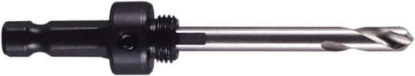 M.K. MORSE - 9/16 to 1-3/16" Tool Diam Compatibility, Hex Shank, High Speed Steel Integral Pilot Drill, Hole Cutting Tool Arbor - 3/8" Min Chuck, Hex Shank Cross Section, Threaded Shank Attachment, For 9/16 to 1-3/16" Hole Saws - Apex Tool & Supply