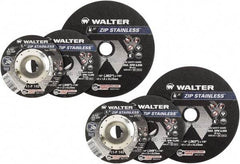 WALTER Surface Technologies - 4-1/2" Aluminum Oxide Cutoff Wheel - 3/64" Thick, 7/8" Arbor, 13,300 Max RPM, Use with Angle Grinders - Apex Tool & Supply