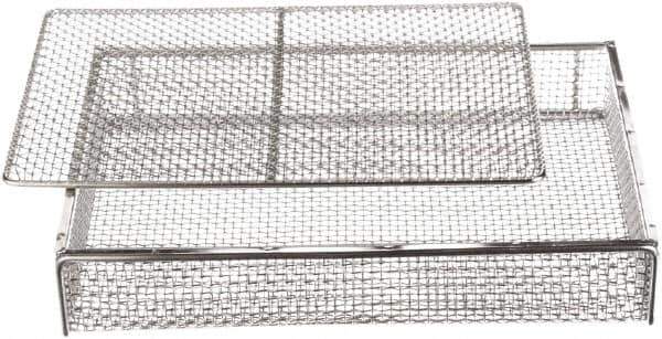 Marlin Steel Wire Products - 11" Deep, Rectangular Stainless Steel Mesh Basket - 16" Wide x 3" High - Apex Tool & Supply
