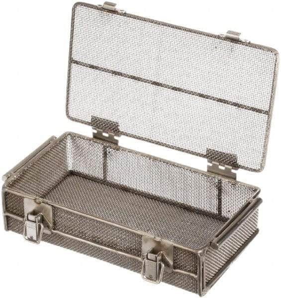 Marlin Steel Wire Products - 5-5/8" Deep, Rectangular Stainless Steel Mesh Basket - 11" Wide x 3-1/8" High - Apex Tool & Supply