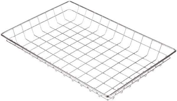 Marlin Steel Wire Products - 12" Deep, Rectangular Steel Wire Basket - 18" Wide x 2" High - Apex Tool & Supply