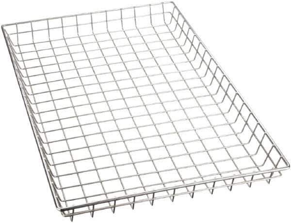 Marlin Steel Wire Products - 16" Deep, Rectangular Steel Wire Basket - 26" Wide x 2" High - Apex Tool & Supply