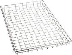 Marlin Steel Wire Products - 16" Deep, Rectangular Steel Wire Basket - 26" Wide x 2" High - Apex Tool & Supply