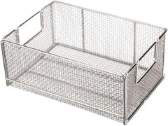 Marlin Steel Wire Products - 10" Deep, Rectangular Stainless Steel Wire Basket - 14" Wide x 6" High - Apex Tool & Supply