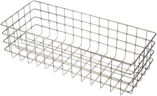 Marlin Steel Wire Products - 20-1/4" Deep, Rectangular Stainless Steel Wire Basket - 8" Wide x 6" High - Apex Tool & Supply